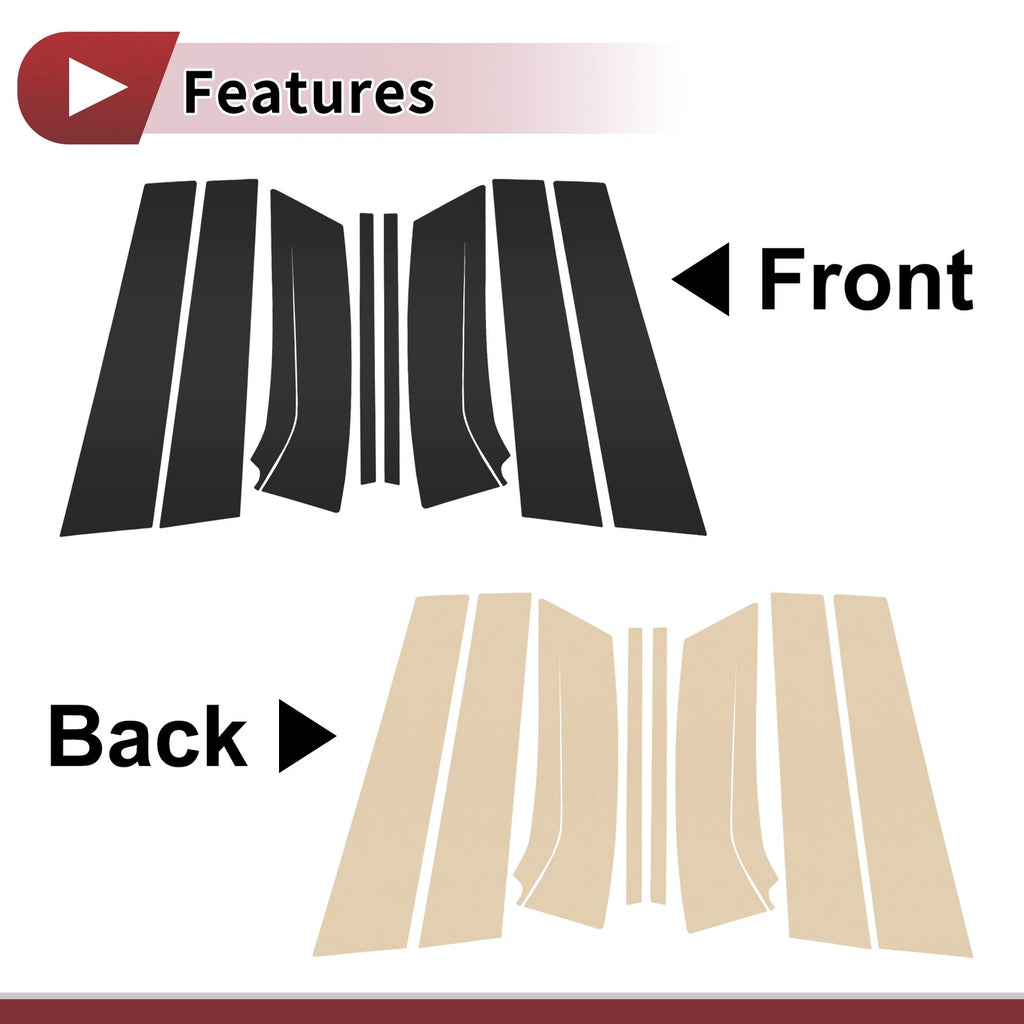 8 Pcs Car Door Pillar Window Trim for Suzuki SX4 (2015–2021) Black