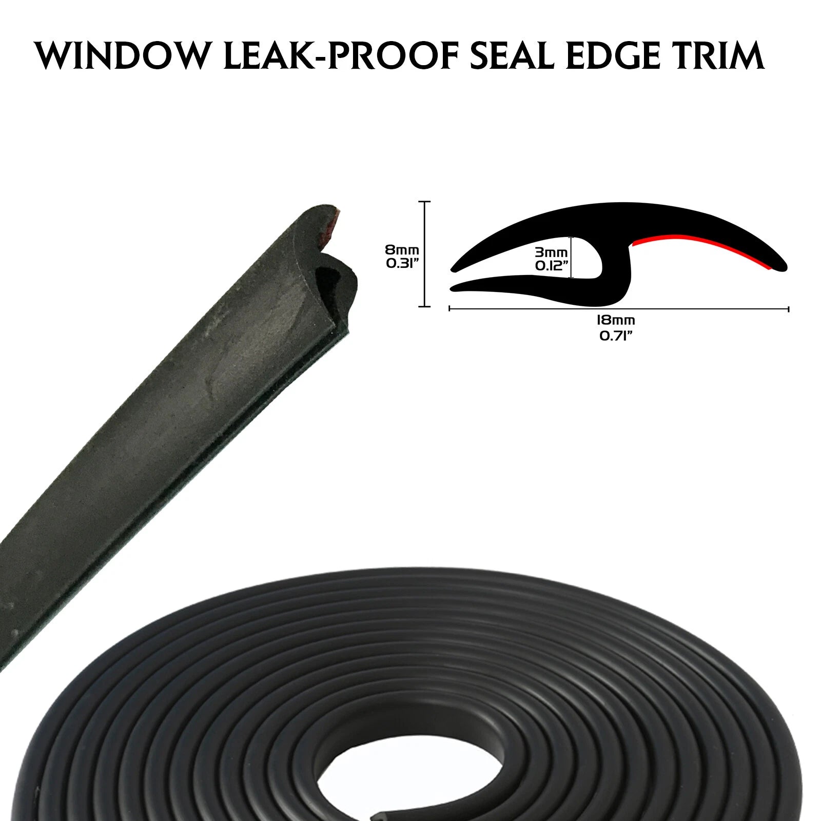 10ft Windshield Rubber Molding Seal Trim for Universal Fit (All Models)