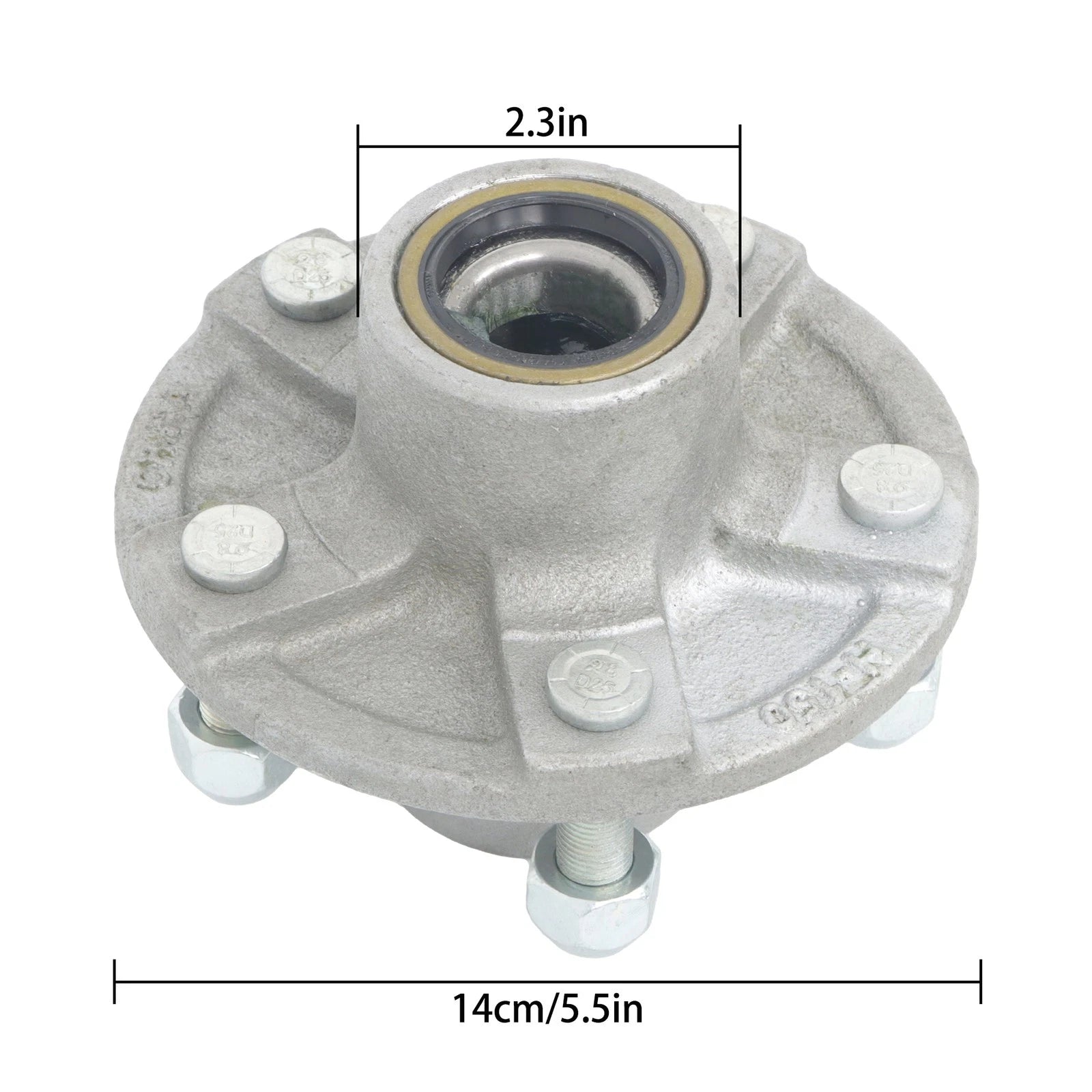Galvanized Trailer Hub Kit for 2000lb 5 Lug (Pre Greased, 1.5 Inch)