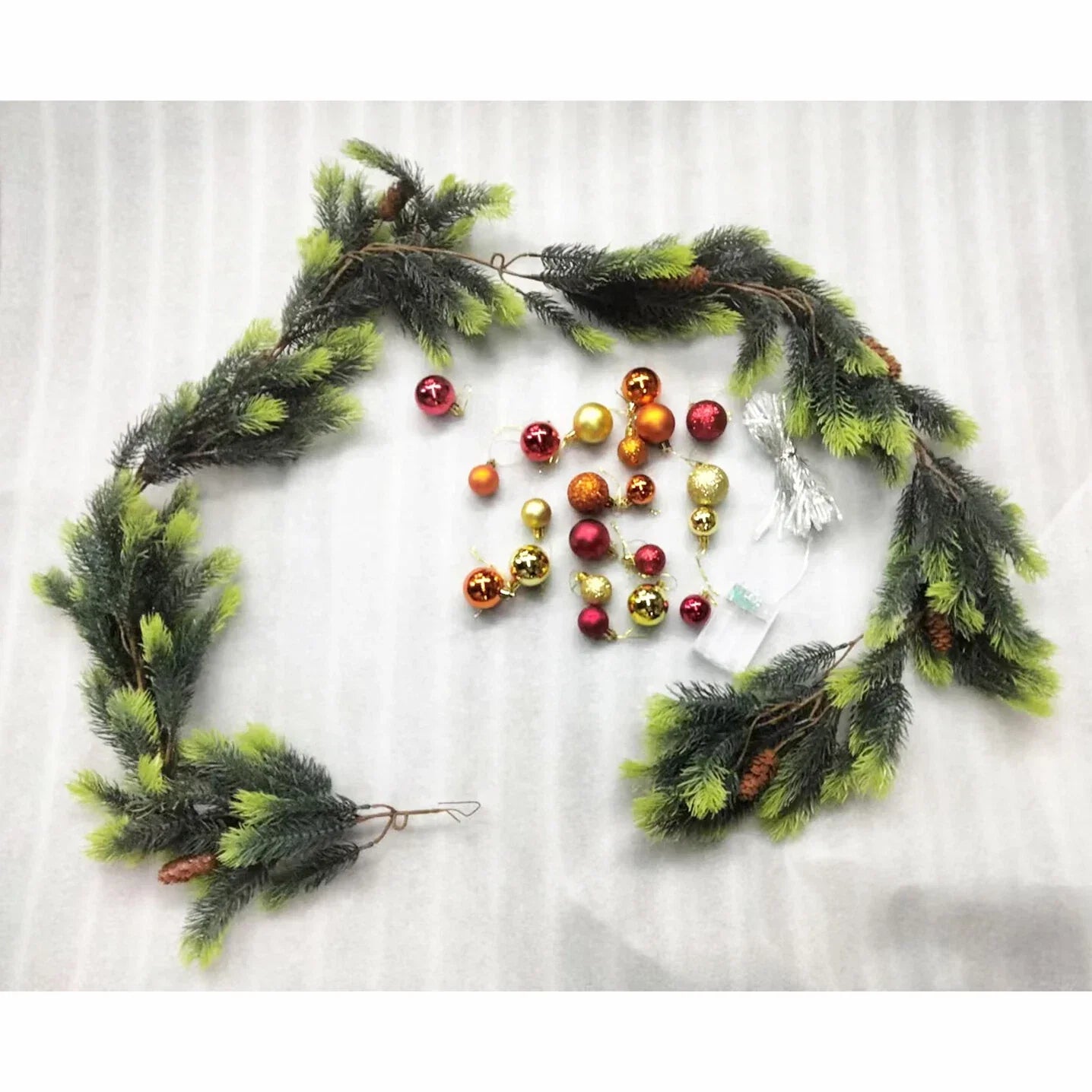 Christmas Garland w LED Light for Decor Outdoor Indoor Mantle Stairs Fireplace