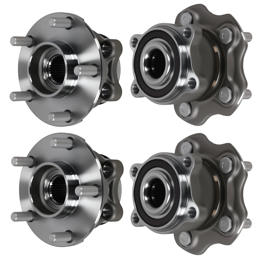 Set of 4 Front Rear Wheel Bearing Hubs for Nissan Pathfinder (2013–2020) Infiniti QX60