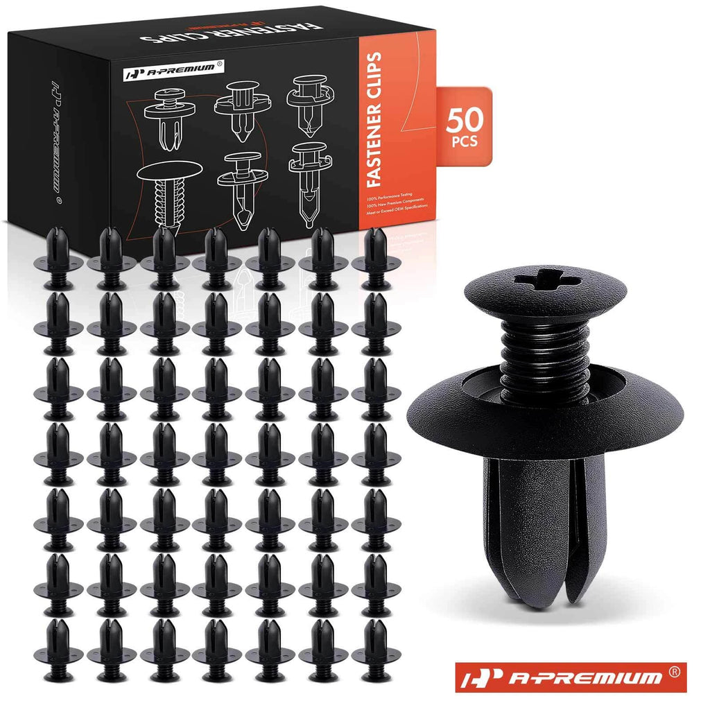 50x 8mm Nylon Retainer Clips for Ford Aspire (1994–2000)