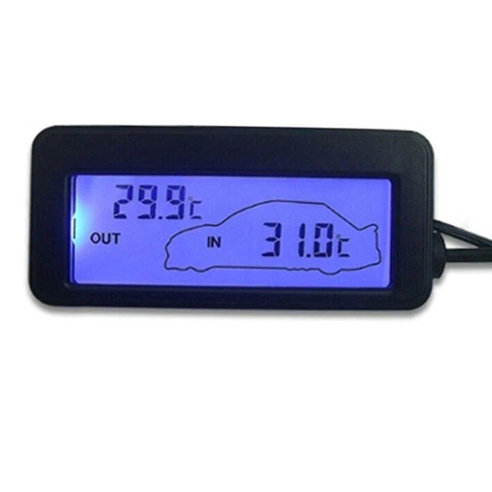 Thermometer / 12V / with Digital Clock Adjustable Base Bracket for Car