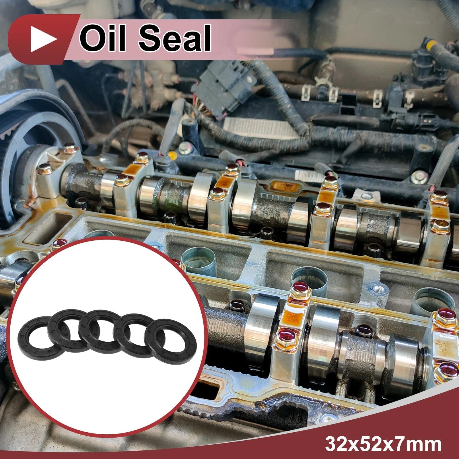 Set of 5 Rotary Shaft Oil Seals for Various Models (32x52x7mm)