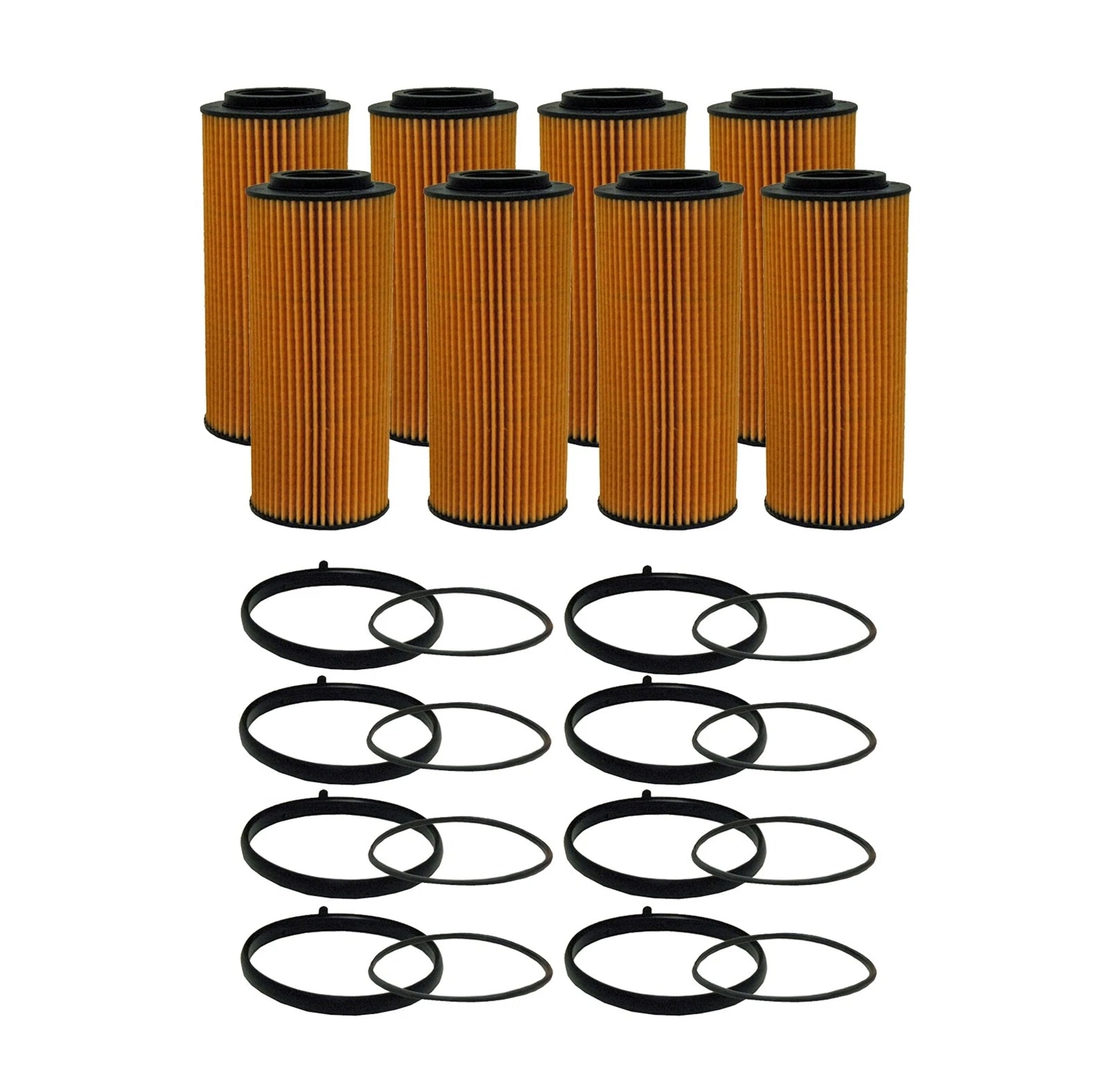 Set of 8 Engine Oil Filters for Audi Porsche Volkswagen V6