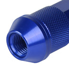 Set of 20 J2 7075 Forged Aluminum M12x1.25 Open-End Lug Nuts w/Adapter Blue