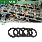 Set of 5 Oil Seal Rotary Shaft Seal NBR Rubber 22x28x3.6mm