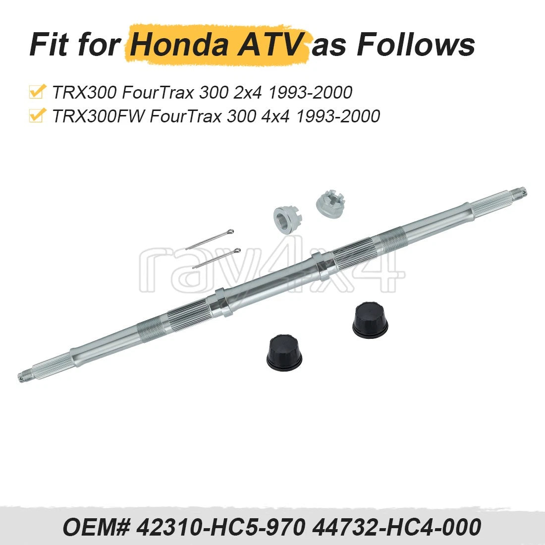 Rear Axle Shaft for Honda FourTrax 300 (1993–2000) Replaces #42310-HC5-970