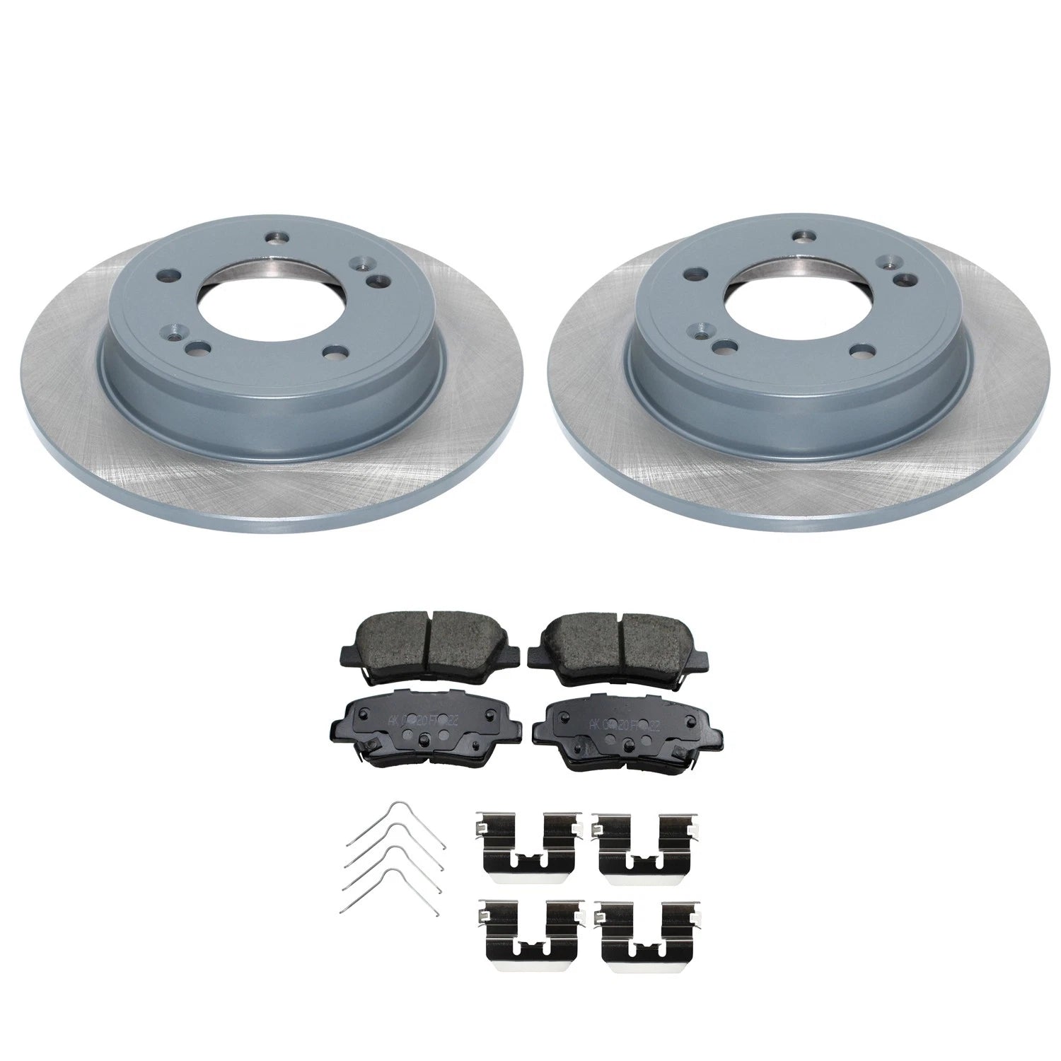 Set of 2 DuraGo Rear Rotors & Akebono ProACT Ceramic Pads for Venue Soul (2020–2023)