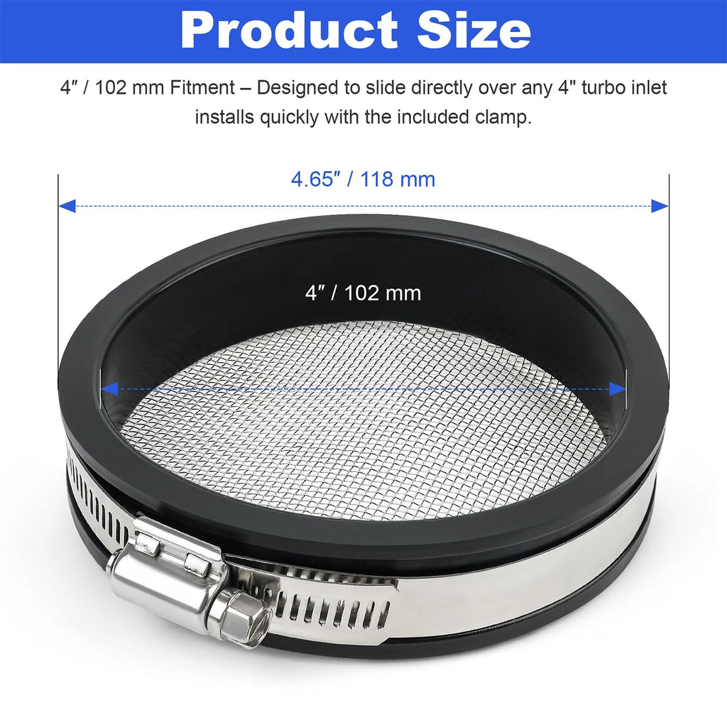 Turbo Inlet Grill Protector Guard Screen Mesh Air Inlet Filter 4" for