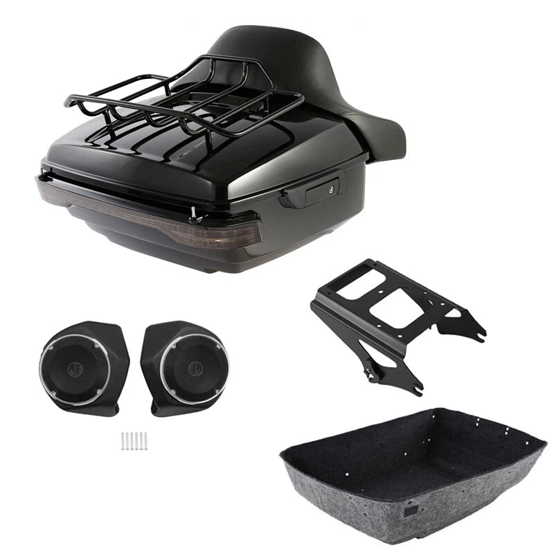 Trunk Backrest Mount Rack Light Speaker for Harley Touring (2009–2013)