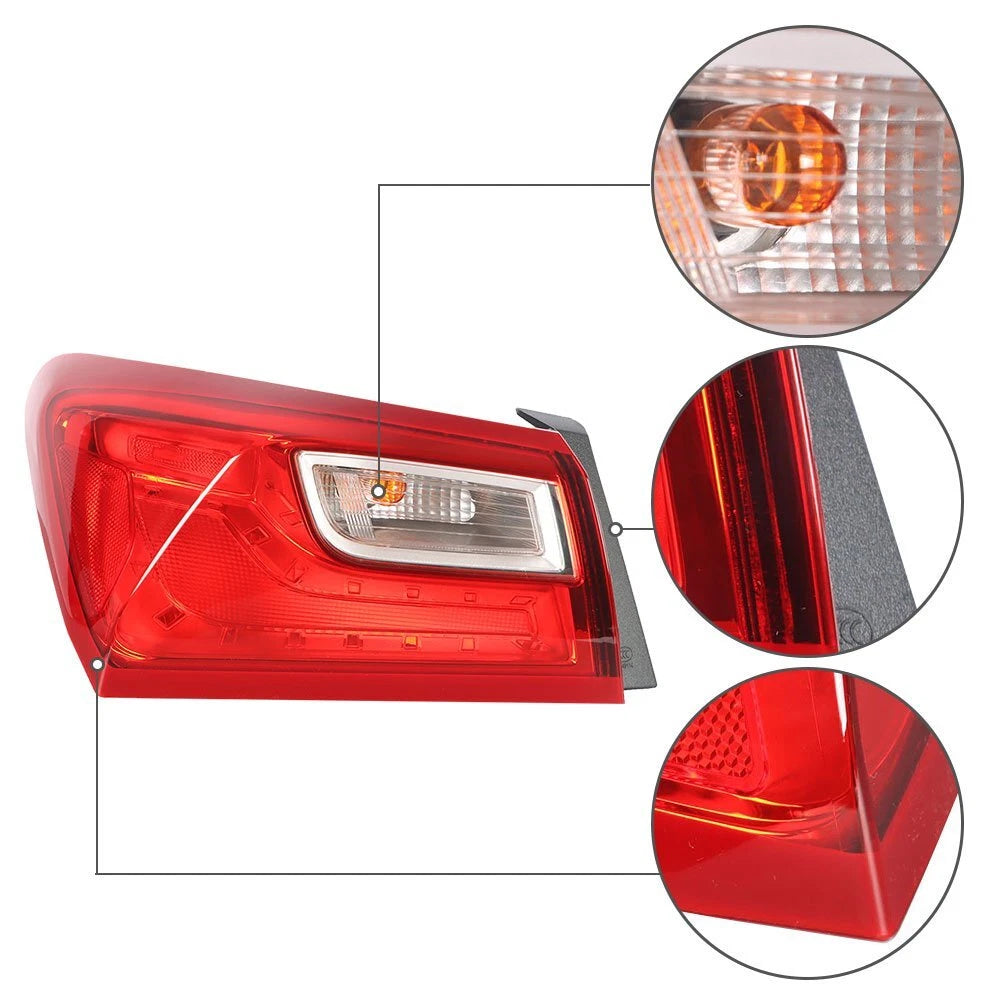 Outer Tail Light Brake Lamp for Chevy Malibu (2016-2021) Red Left Side