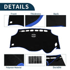 Dashboard Cover Mat for Toyota Vellfire (2008–2015) Black Blue Set of 1