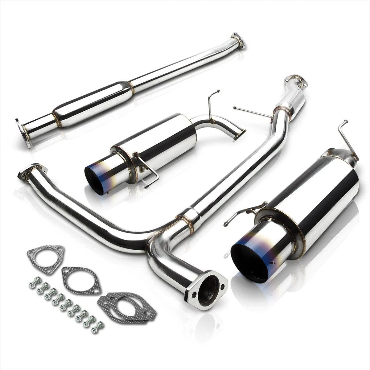 Dual 4.5" Burnt Tip Muffler Catback Exhaust System for Honda Accord V6 (1998–2002)