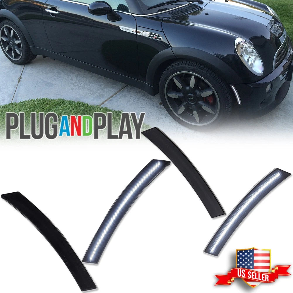 Set of 4 Smoked White LED Side Marker Lights for Mini Cooper (2002–2008)
