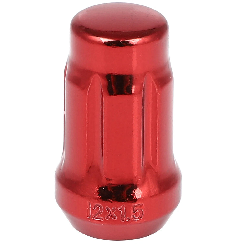 Set of 20 Bulge Acorn Lug Nuts 12x1.5 Red for Honda Chevy Toyota