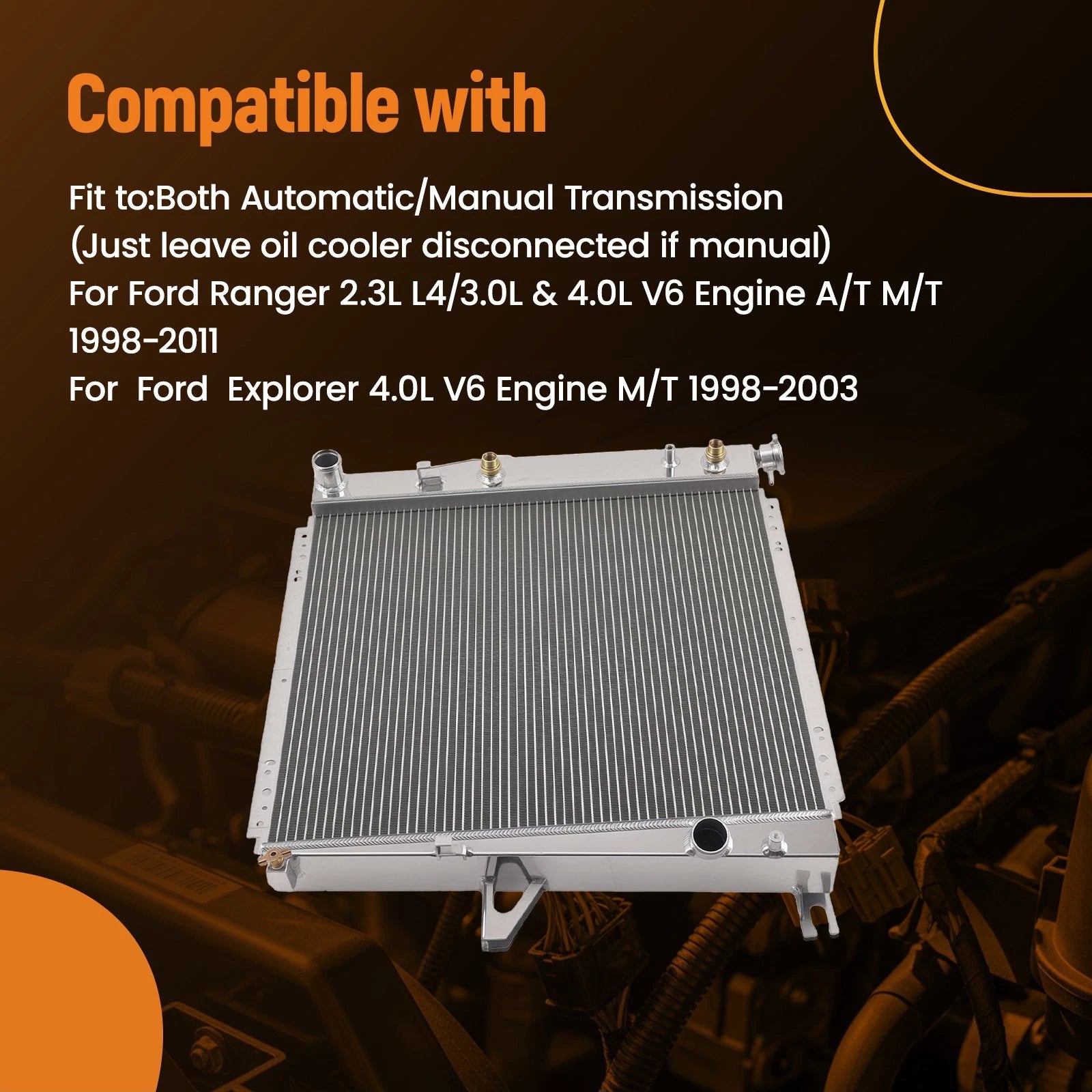 2 Row Aluminum Cooling Radiator for Ford Ranger/Explorer (1998–2011) 1F2315200