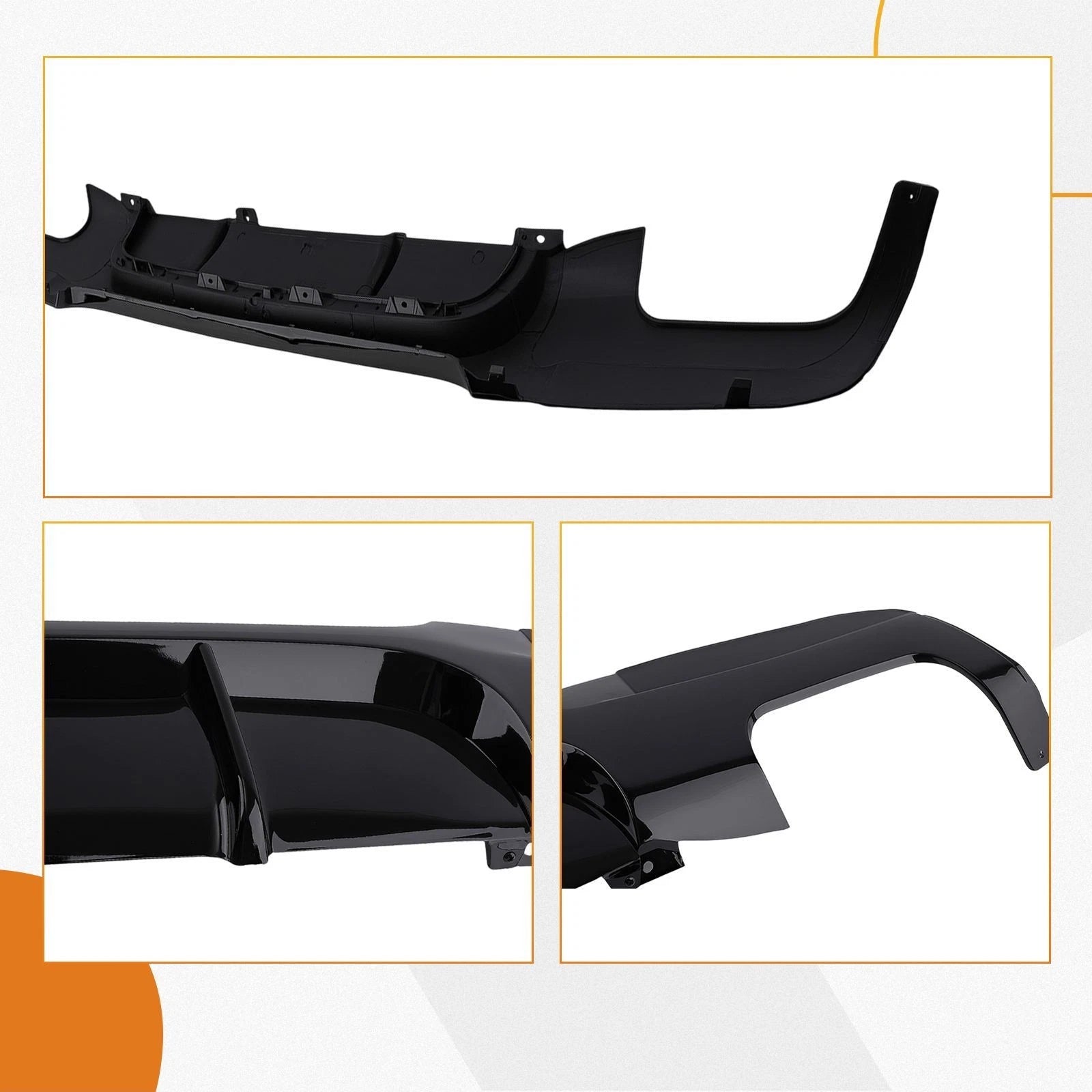Rear Lip Diffuser for BMW E90 E91 3-Series M Sport (2005–2012) Painted Black