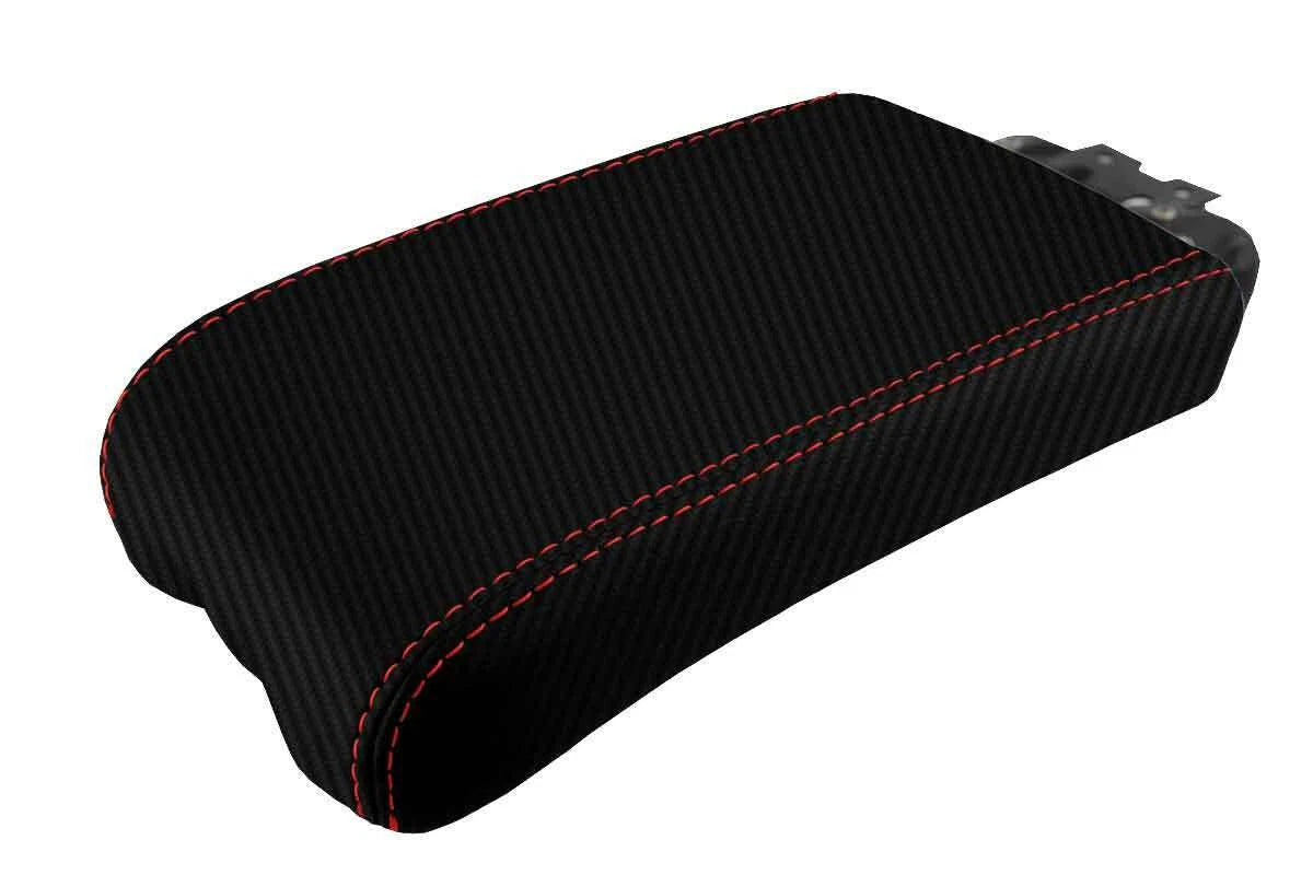 Console Lid Armrest Cover for Lexus ES350 (2007–2009) Carbon Fiber Red Stitch