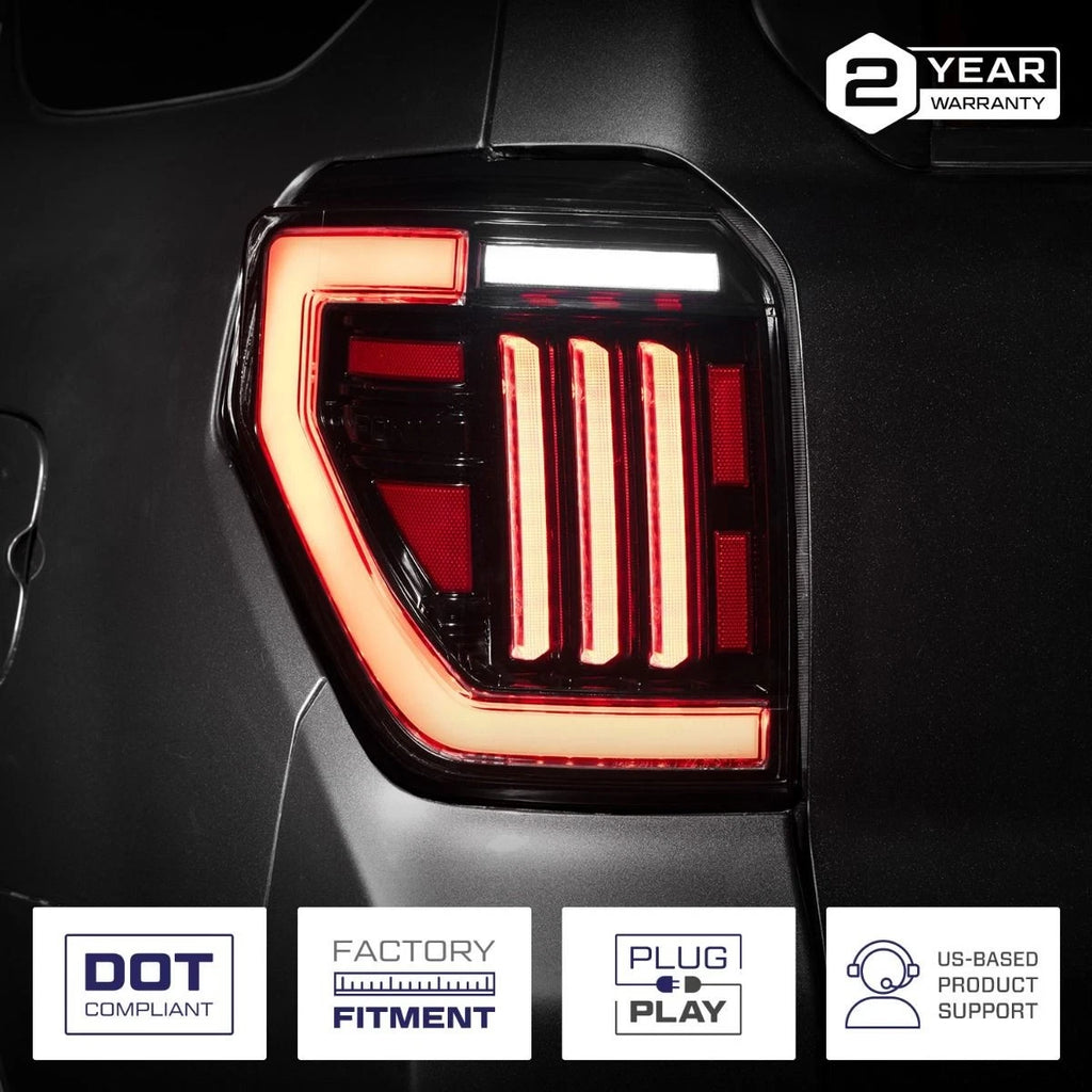 Tail Light Assembly LED Smoke Rear for 2010–2024 Toyota 4Runner Pair