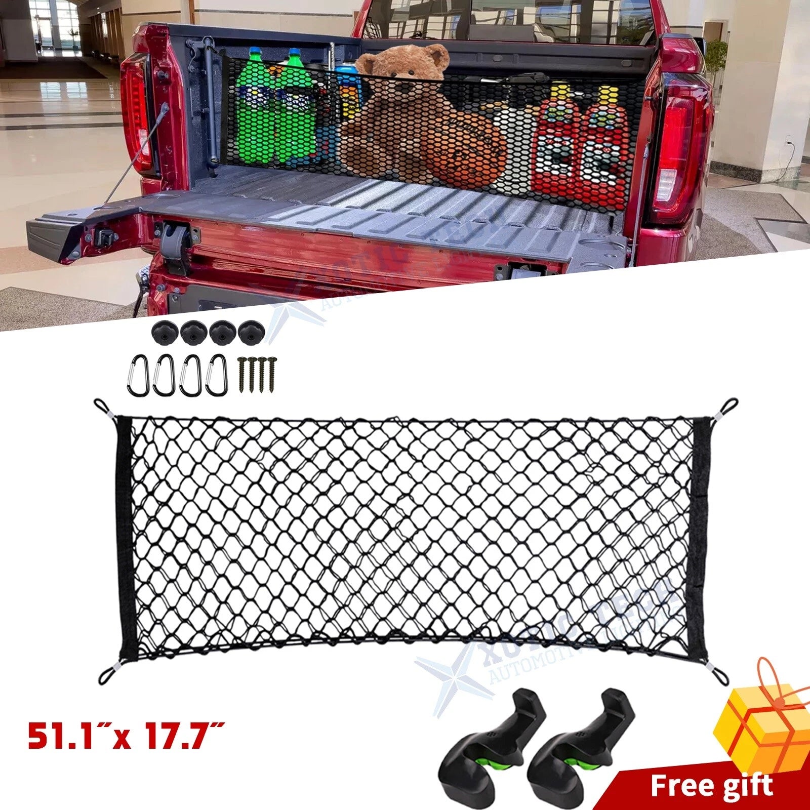 2-Layer Stretchable Cargo Net Tailgate Grocery Bag for GMC Canyon Sierra (2015–2024)