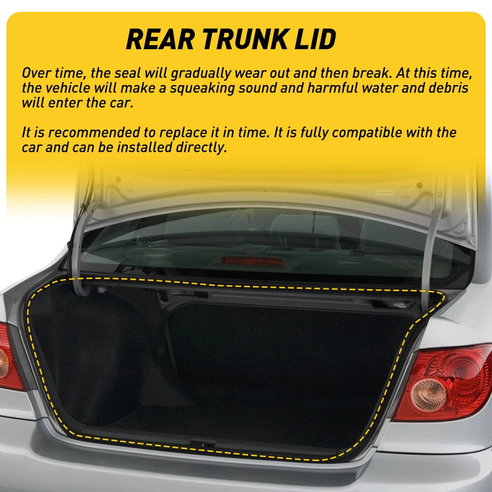 Rubber Weatherstrip Rear Trunk Lid Seal for Toyota Corolla/Matrix (2003–2008)