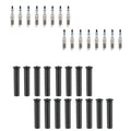 Set of 16 Bosch Double Iridium Spark Plugs & Denso Ignition Coil Boot Kit for Charger