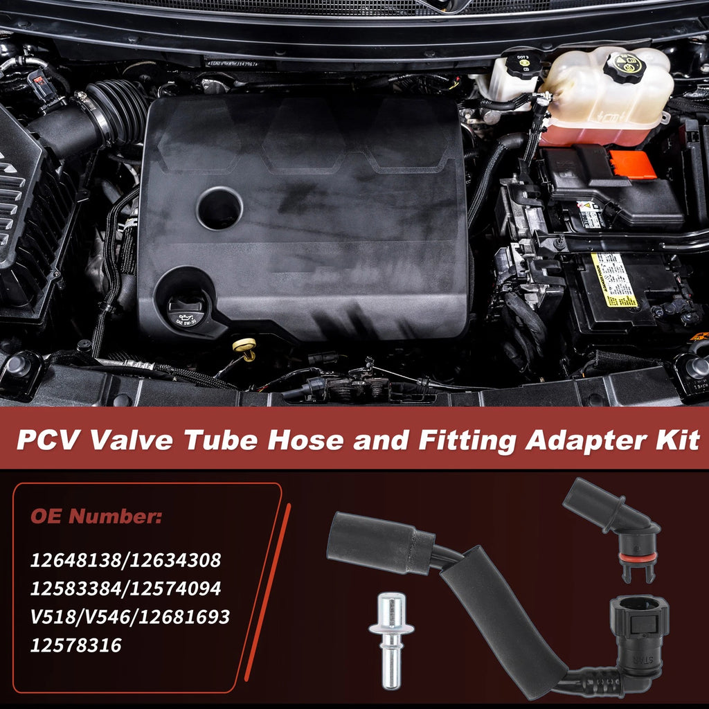 PCV Valve Tube Fitting Kit for Chevy Traverse 3.6L (2012–2017) No. 12648138/12681693