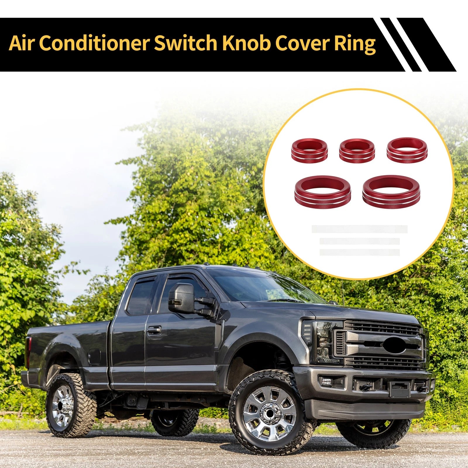 Air Conditioner Volume Switch Knob Cover Ring for Ford Maverick (2022–2024) Red
