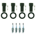 Set of 4 NGK Laser Platinum Spark Plugs & Coil Boots for Kia Accent Rio5 (2006–2011)