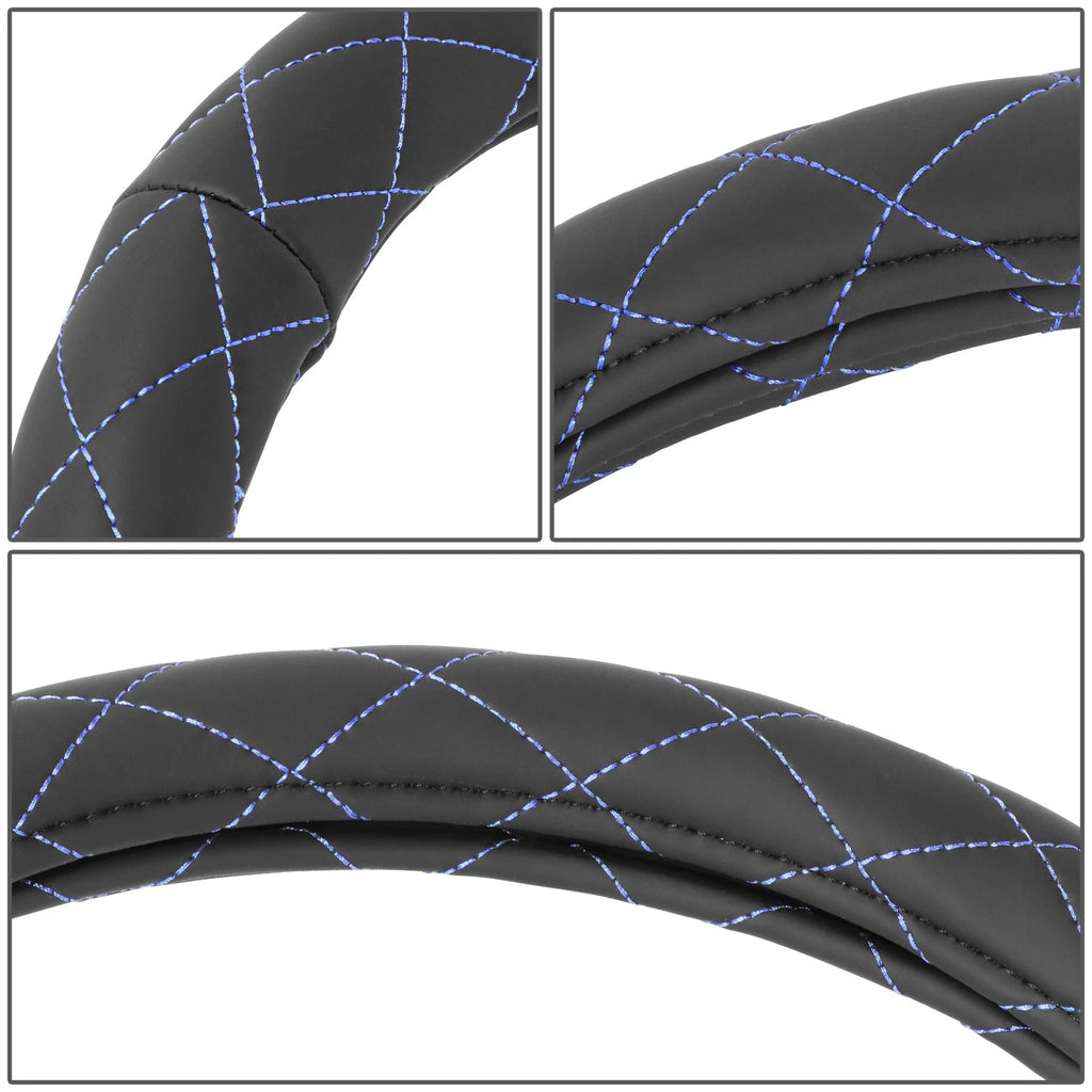 Steering Wheel Cover for Universal Fit (14.5"-15", Blue, Matte Grain)