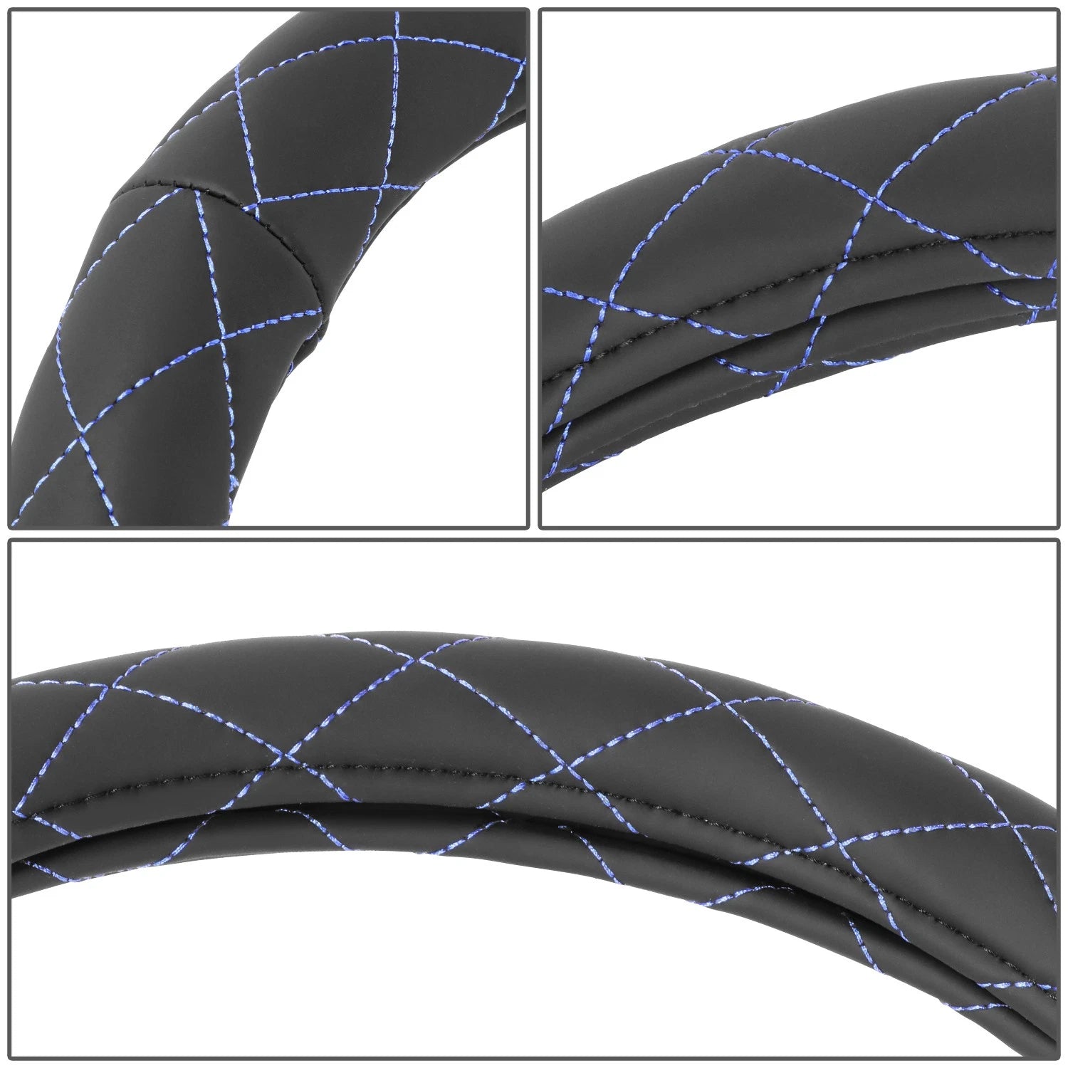 Steering Wheel Cover for Universal Fit (14.5"-15", Blue, Matte Grain)