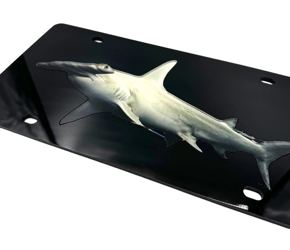 Acrylic License Plate Premium Black for Hammerhead Shark (Universal Fit)