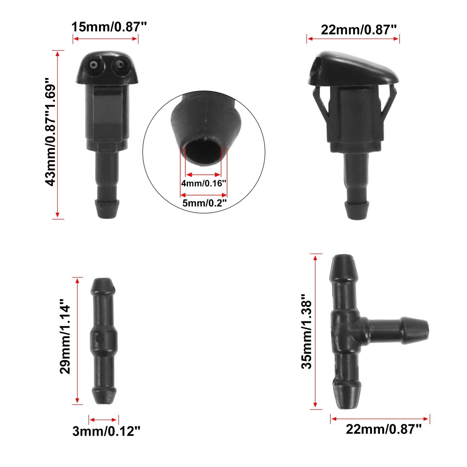 7pcs Wiper Fluid Squirter Nozzle for Toyota Camry (2018–2023) 85381-AA010