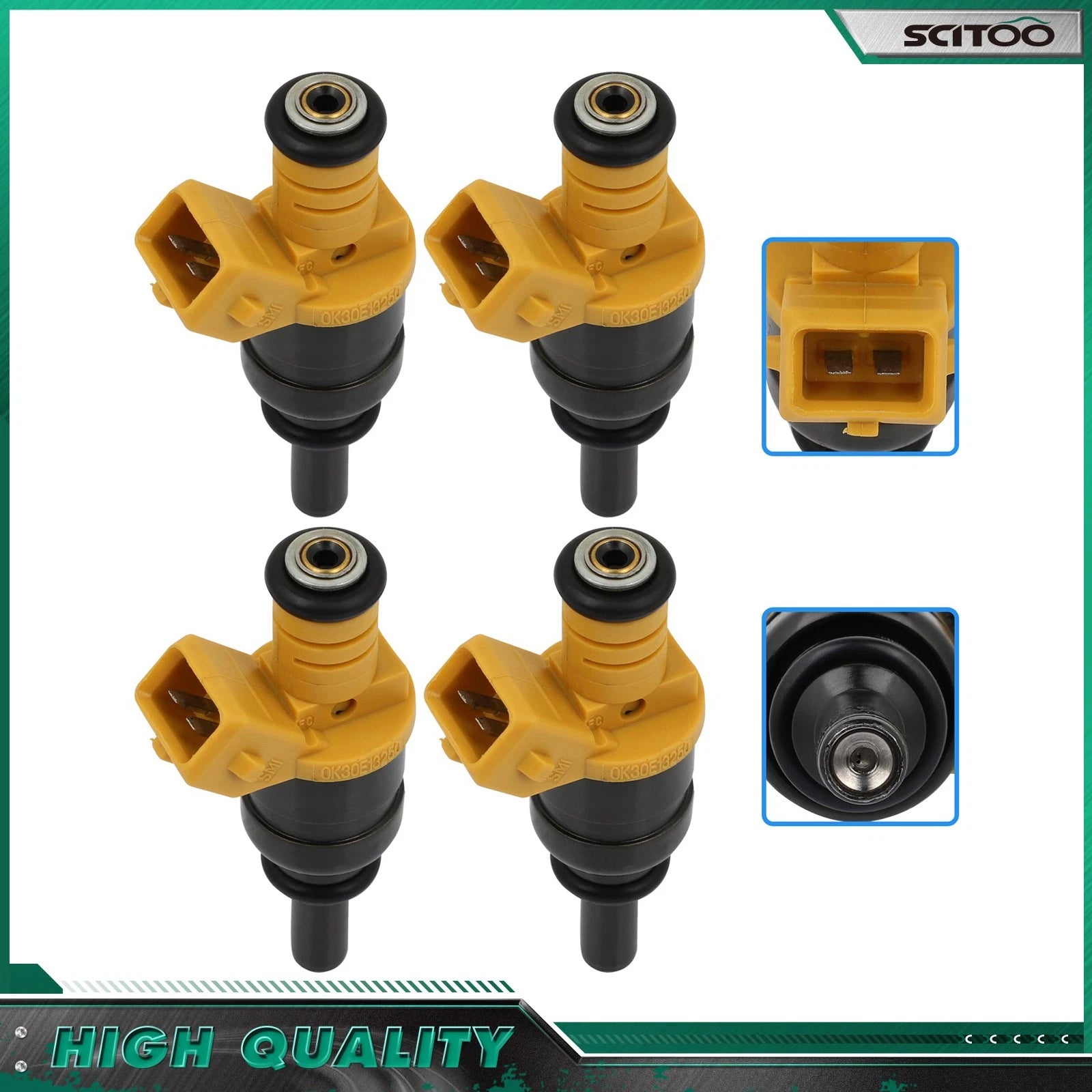 Set of 4 Fuel Injectors for Kia Rio 1.5L 2001-2002, 1.6L 2003-2005 0K30E13250