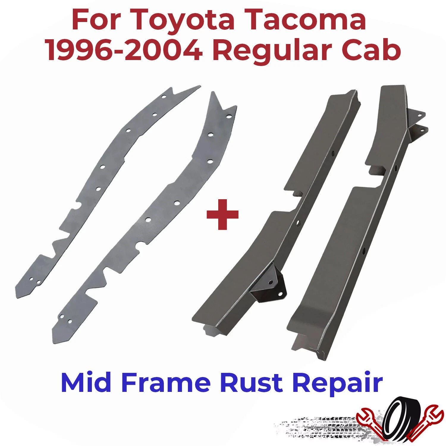 Set of 2 Mid Frame Rust Repair Plates for Toyota Tacoma (1996–2004)