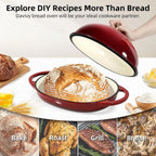 6QT Enameled Dutch Oven for Bread Baking (Fits )