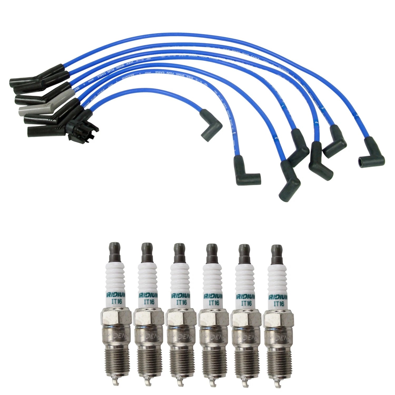 NGK Wire Set & Denso 6 Iridium Spark Plugs for Ranger Sable Taurus (V6)