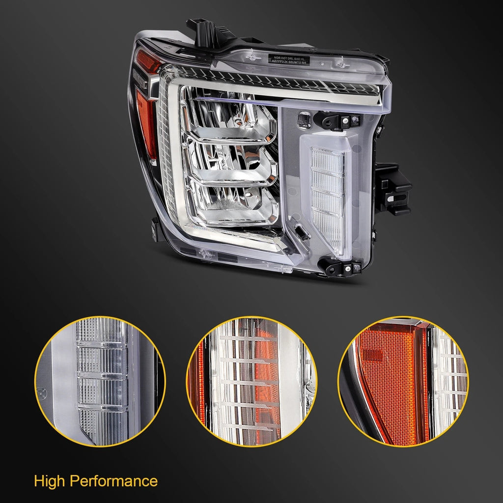 LED Headlight for GMC Sierra 2500HD 3500HD (2020–2023)