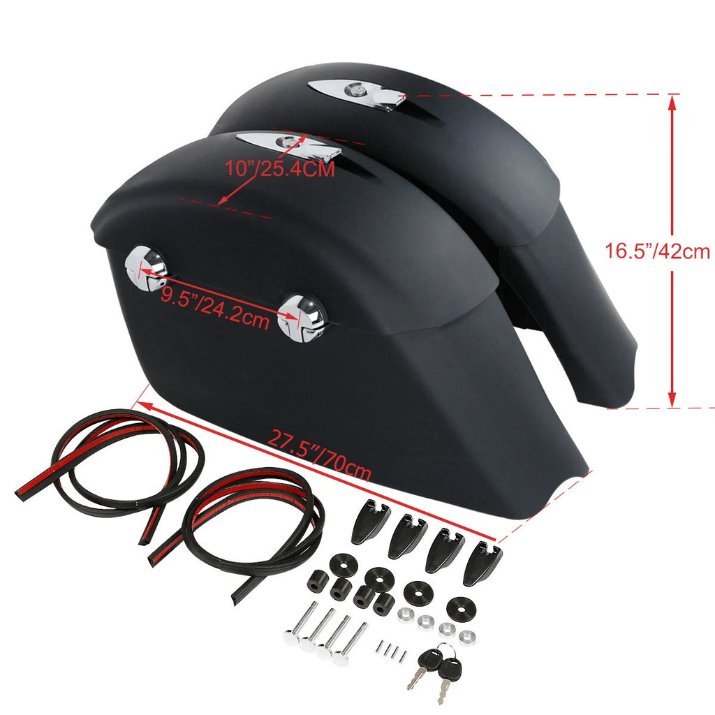 Matte Black Saddle Bags with Electronic Latch for Indian Chieftain (2016–2018)