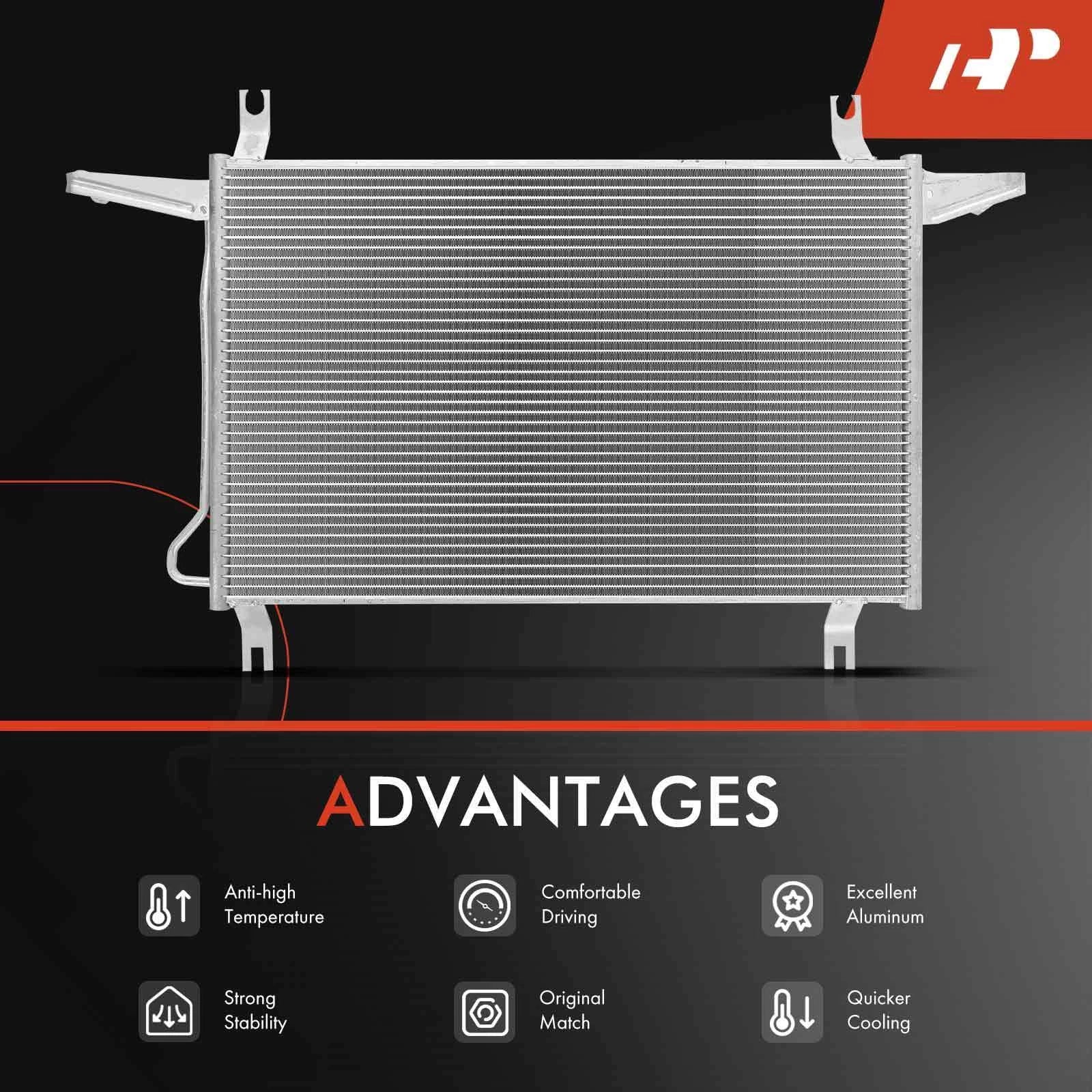 A/C Condenser with Bracket for Ford F-150 F-250 F-350 Bronco (1994–1997)