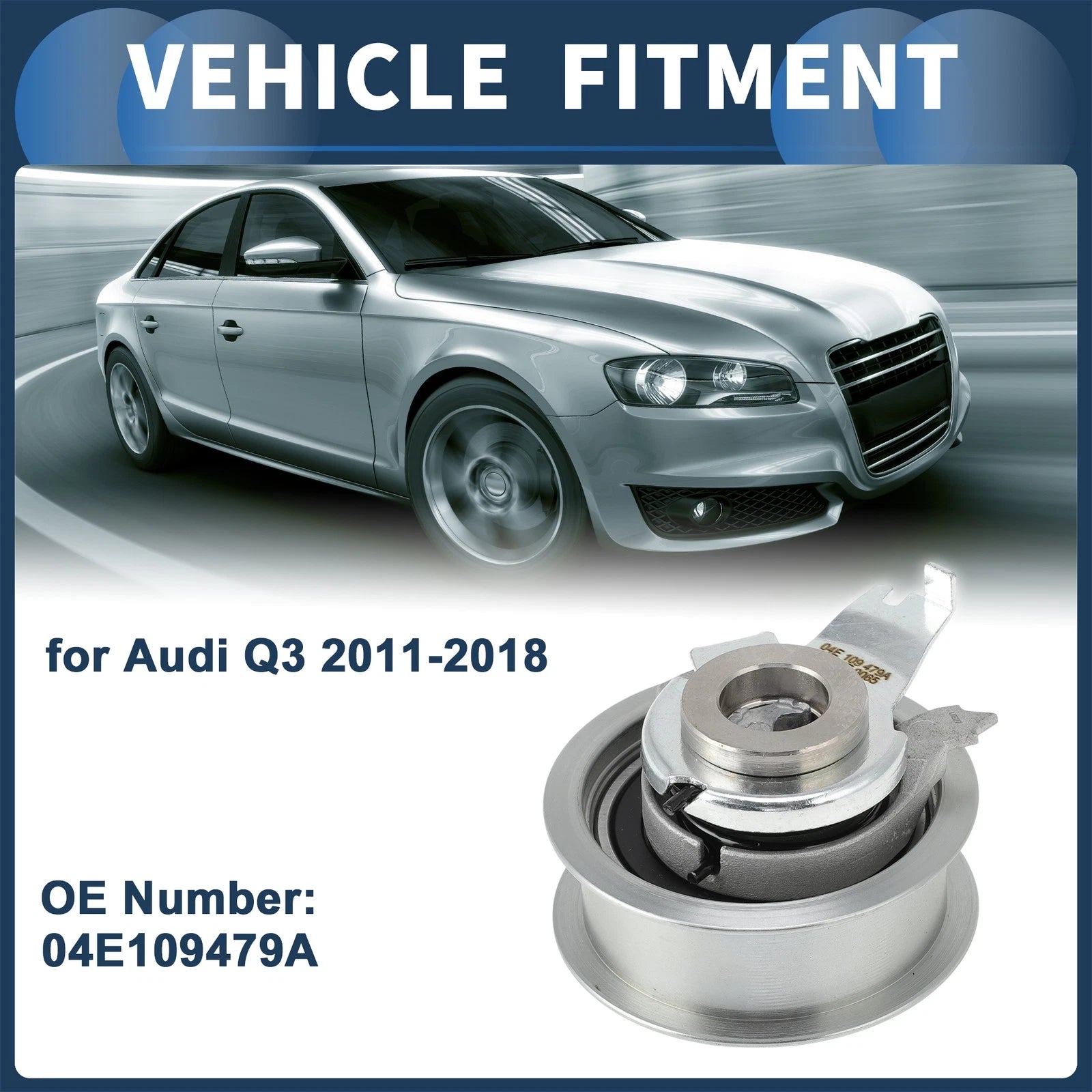 Belt Tensioner for Audi Q3 (2011–2018) No. 04E109479A Metal 1 Pc