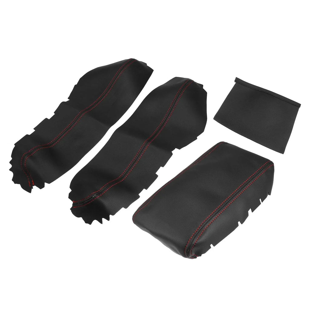 3 Pcs Armrest Covers for Honda Civic 10th Gen (2016-2020) Black Red Line