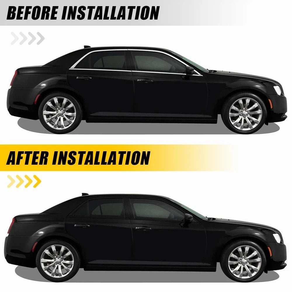 8Pcs Gloss Black Window Cover Decal for Chrysler 300 (2011–2023)
