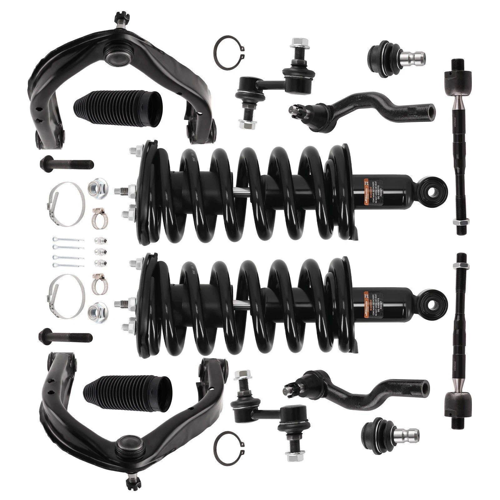 Front Strut w/ Coil Spring + Upper Control Arms for Nissan Titan (2004–2015)