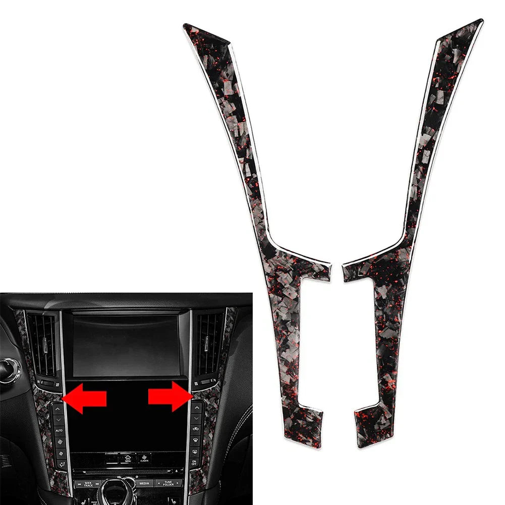 Forged Red Console Panel Trim for Infiniti Q50 Q60 (2014-2019)