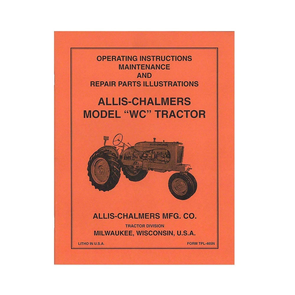 Operators Manual Reprint for Allis Chalmers AC WD (Fits All Models)