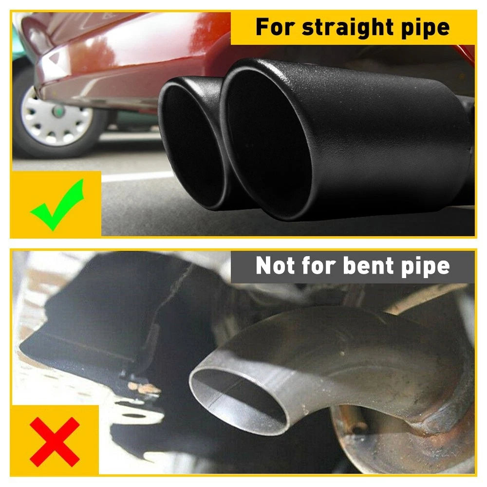 Dual Exhaust Muffler Tip for Universal Vehicles (Black Stainless Steel)