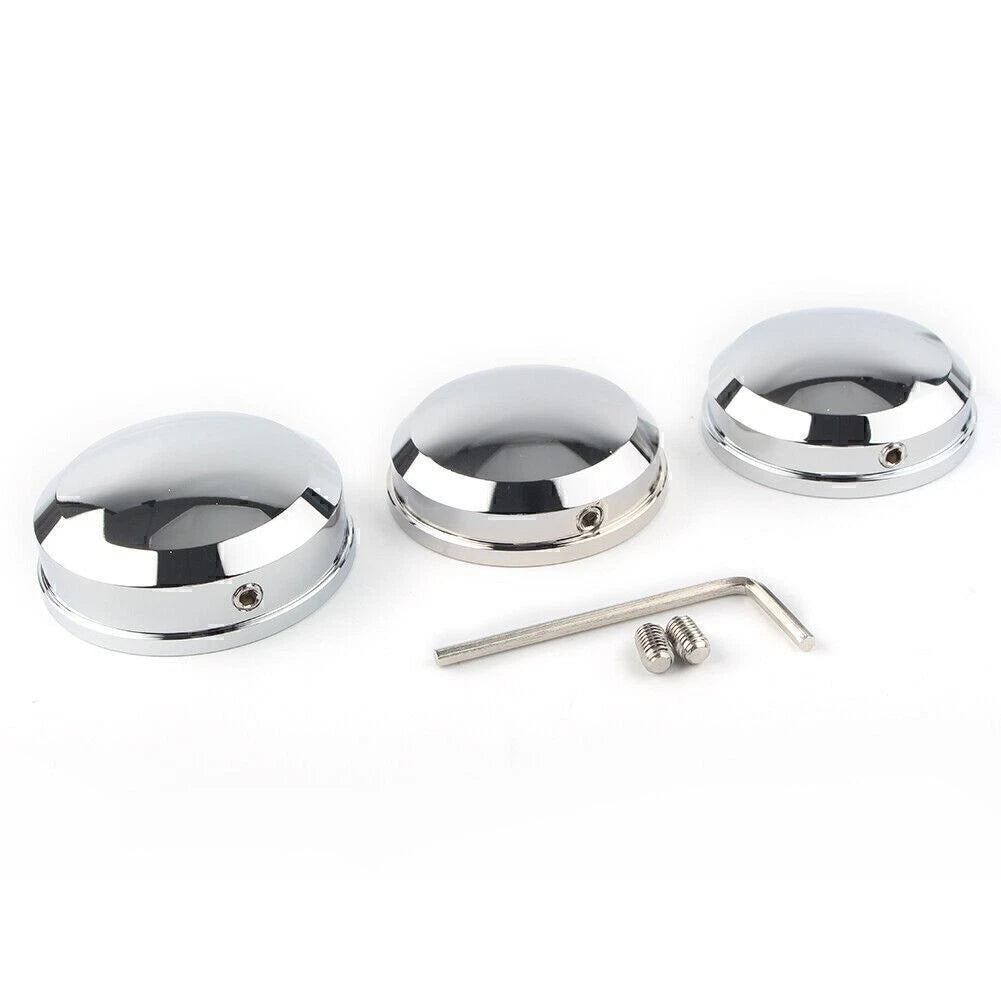 Set of 2 Chrome Upper Fork Stem Nut Covers for Harley FLS FLSS FLSTF FLSTFB FLSTFBS