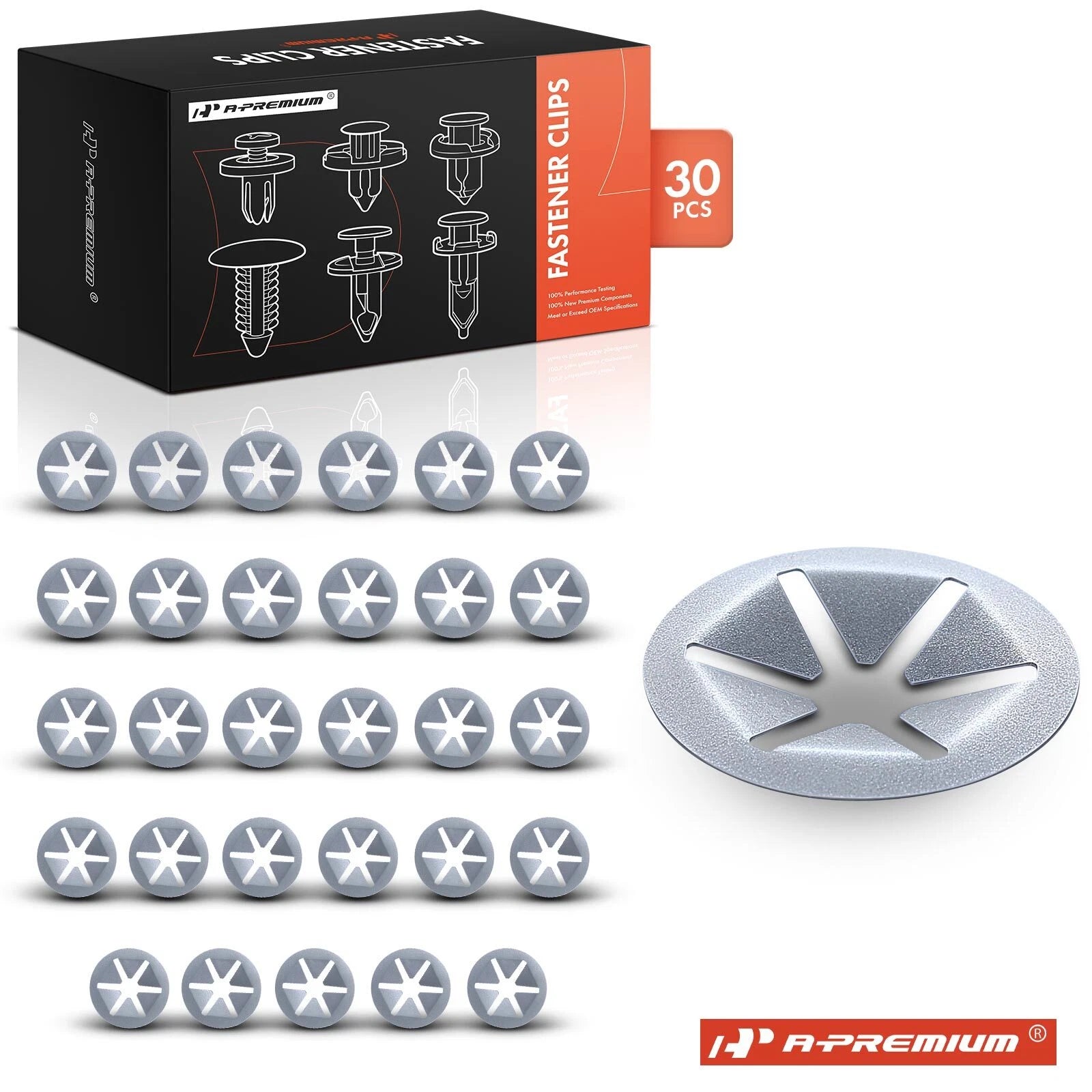30Pcs Zinc Metal Push-On Retainer Fasteners for Chevy Buick GMC 